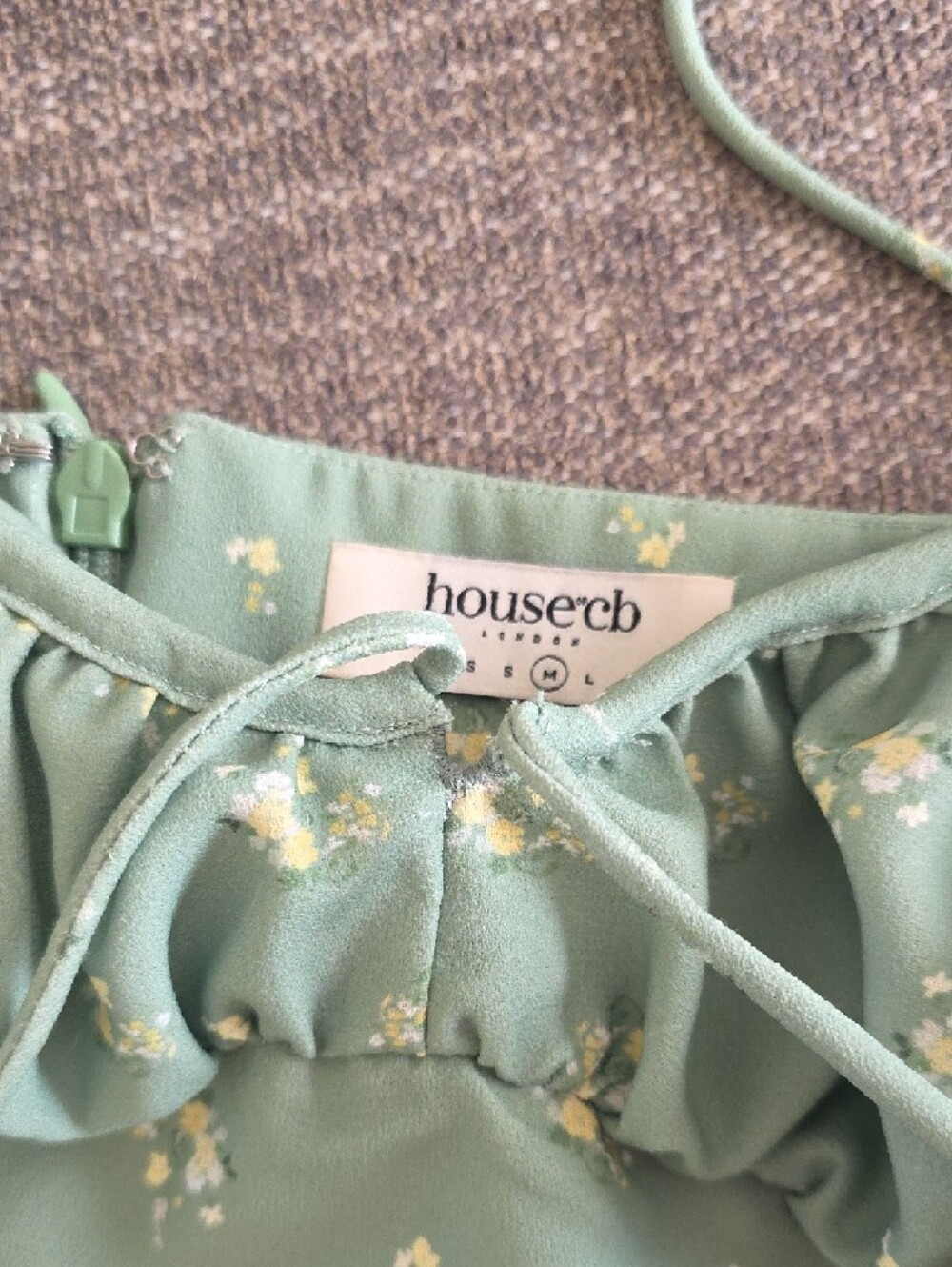 EUC House of CB Carina Olive Green Floral Midi Dress M - Picture 8 of 8